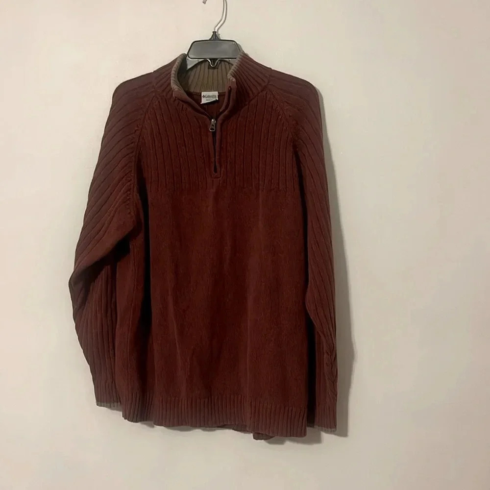 Men’s Columbia Burgundy 1/4 zip sweater